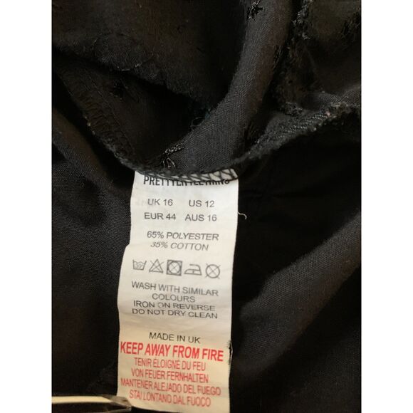 PrettyLittleThing Women Dress US12 Black Broderie Anglaise Smock CLV3671/30/68 - Picture 4 of 8